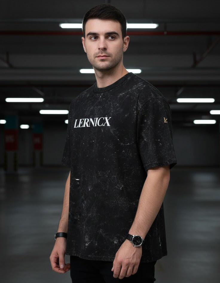 LERNICX-Signature Acid Washed Oversized T-SHIRT
