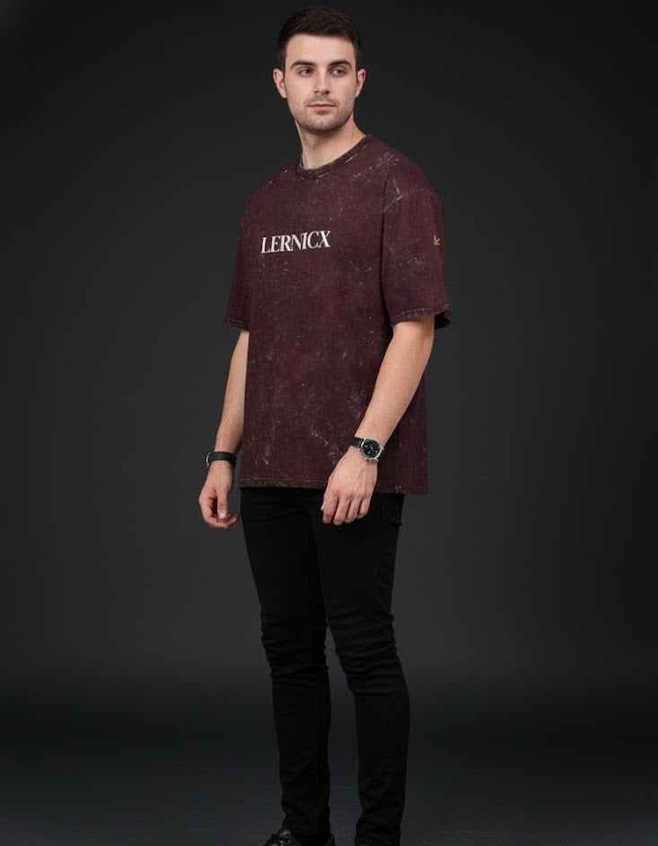 LERNICX-Signature Acid Washed Oversized T-SHIRT