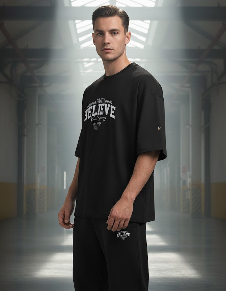 BELIEVE — Minimal Drop Oversized T-SHIRT