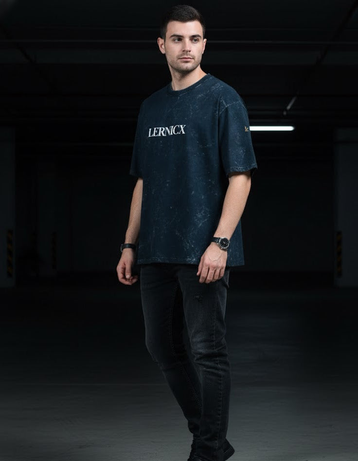 LERNICX-Signature Acid Washed Oversized T-SHIRT
